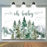 Lofaris Oh Baby Mountain and Pine Tree Shower Backdrop